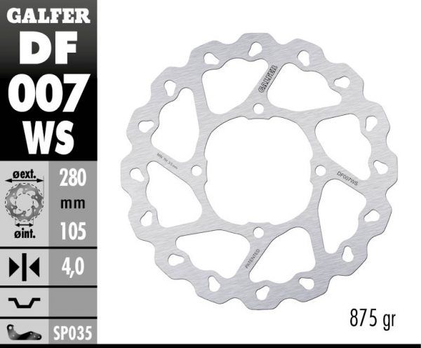 DISC WAVE FIXED OVERSIZE 280x4mm
