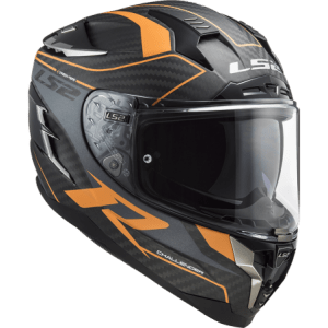 LS2 FF327 CHALLENGER C GRID MATT CARBON ORANGE